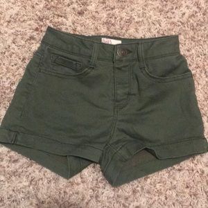 Army green short shorts